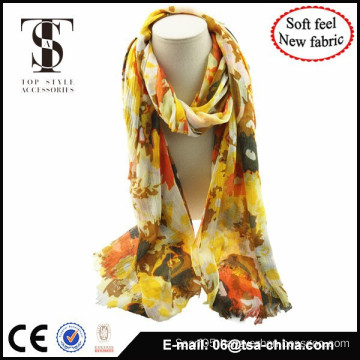 New solf material high quality flora print oversize shawl scarf use in beach